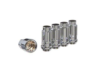 Chrome Acorn Wheel Locks; 1/2-Inch x 20-Inch; Set of 5 (94-14 Mustang)