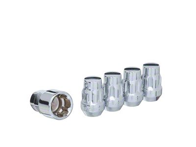 Chrome Acorn Wheel Locks; 1/2-Inch x 20; Set of 4 (94-14 Mustang)