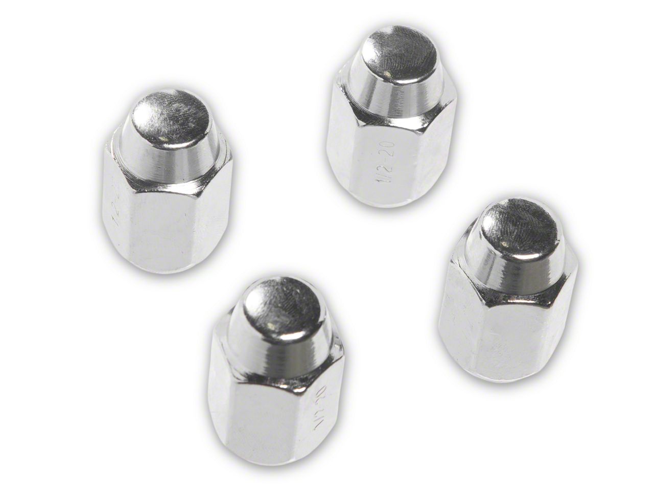 Mustang Chrome Acorn Wheel Lug Nuts; 1/2Inch x 20; Set of 4 (7914