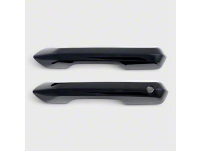 Chrome Delete Door Handle Snap-On Covers; Gloss Black (24-25 Mustang)