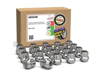 Chrome OE Truck Spline Lug Nut Kit; 14mm x 1.5; Set of 20 (15-25 Mustang)
