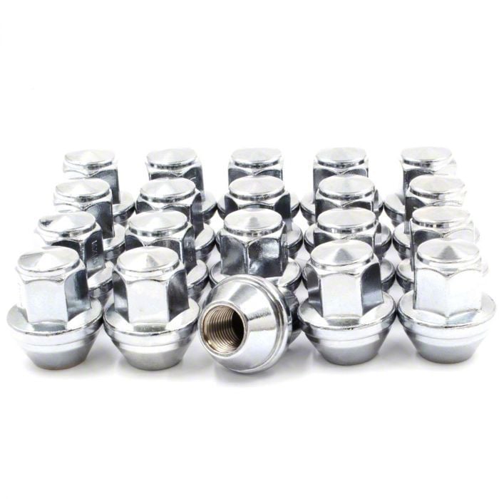 Mustang Chrome OEM Style Lug Nuts; 13/16Inch; Set of 20 (1524 Mustang