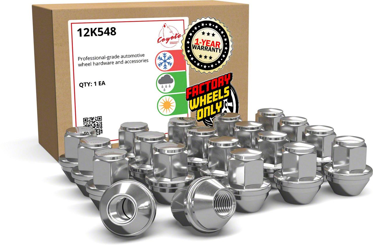 Mustang Chrome OEM Style Lug Nuts; 13/16-Inch; Set of 20 (15-26