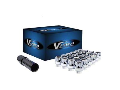 Chrome Open Acorn Spline ET Lug Nuts; M14x1.5; Set of 20 (15-25 Mustang)
