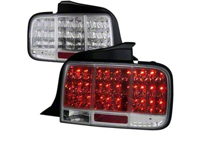 Sequential LED Tail Lights; Chrome Housing; Clear Lens (05-09 Mustang)