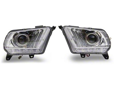 Sequential Projector Headlights; Chrome Housing; Clear Lens (10-12 Mustang w/ Factory Halogen Headlights)