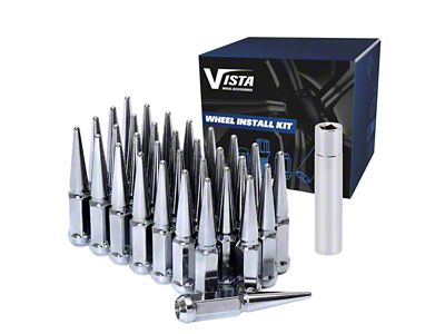 Chrome Spike Lug Nuts; M14x1.5; Set of 32 (15-25 Mustang)