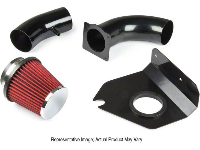Cold Air Intake with Red Filter and Heat Shield (99-04 Mustang V6)