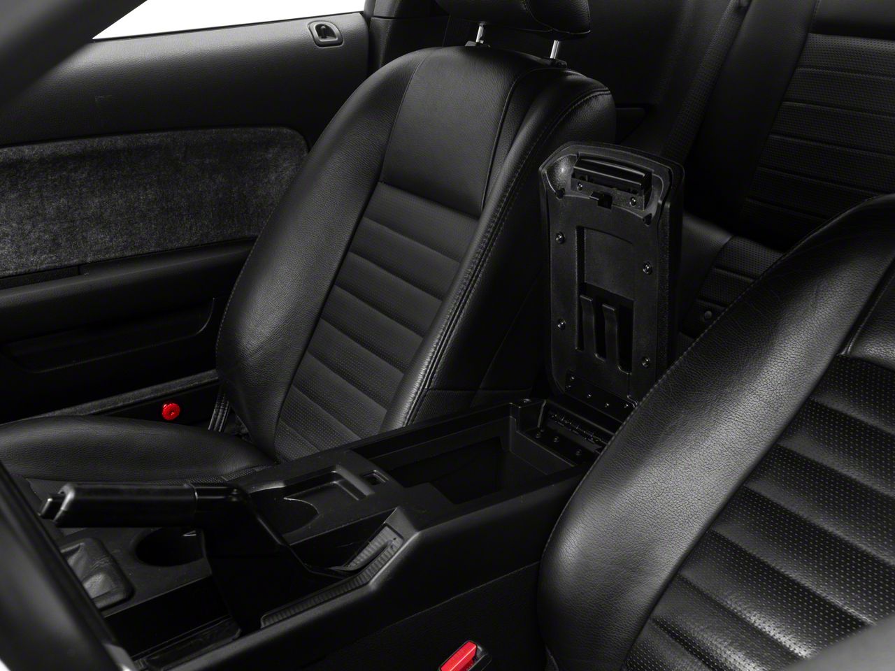 Black Synthetic Leather Center Console Lid Cover For 2005-2009 Ford Mustang