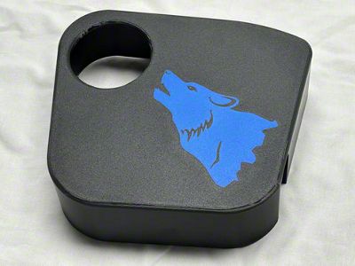 Coolant Tank Cover with Coyote Howling; Blue (24-25 Mustang)