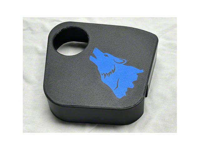 Coolant Tank Cover with Coyote Howling; Blue (2024 Mustang)