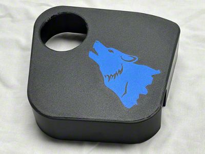 Coolant Tank Cover with Coyote Howling; Blue (2024 Mustang)