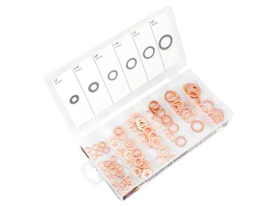 Copper Washer Assortment; 110-Piece Set