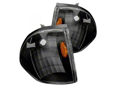 Corner Light; Crystal; Black (87-93 Mustang)