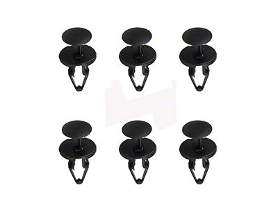 Cowl Fastener Clip Kit; 6-Pieces (24-25 Mustang)