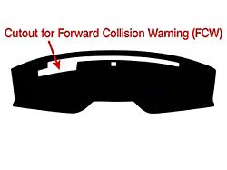 Custom Fit Dash Cover; Brushed Suede Black (15-23 Mustang w/ Forward Collision Warning)