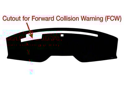 Custom Fit Dash Cover; Sedona Suede Charcoal (15-23 Mustang w/ Forward Collision Warning)