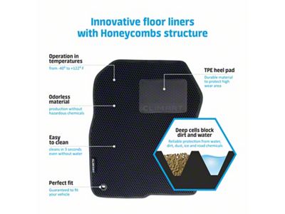 Custom Fit Front and Rear Floor Liners; Black (15-25 Mustang)