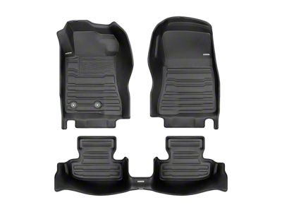 Custom Front and Rear Floor Mats; Black (15-23 Mustang)