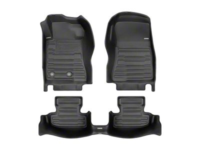 Custom Front and Rear Floor Mats; Black (24-25 Mustang)