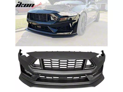 Dark Horse Style Front Bumper Cover; Unpainted (18-23 Mustang GT, EcoBoost)