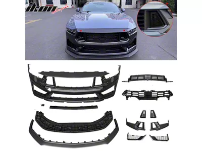 Dark Horse Style Front Bumper Cover; Unpainted (24-25 Mustang)