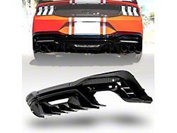 Dark Horse Style Rear Diffuser; Gloss Black (24-26 Mustang GT, EcoBoost)