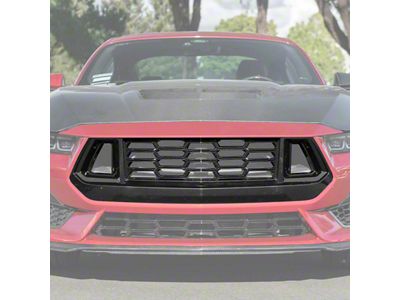 Dark Horse Style Upper and Lower Grilles; Glossy Black (24-25 Mustang GT, EcoBoost)