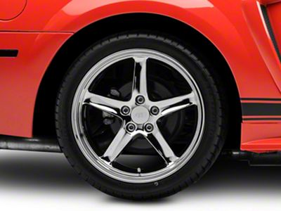 Deep Dish 1995 Cobra R Style Chrome Wheel; Rear Only; 18x10; 22mm Offset (99-04 Mustang)