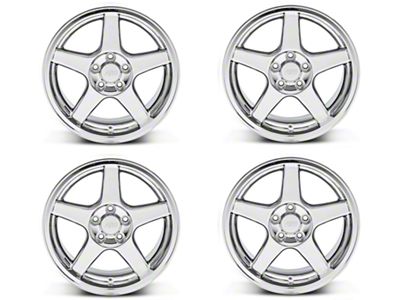 Deep Dish 2003 Cobra Style Chrome 4-Wheel Kit; 17x9; 25mm Offset (99-04 Mustang)
