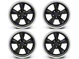 Deep Dish Bullitt Gloss Black 4-Wheel Kit; 18x9; 24mm Offset (99-04 Mustang)