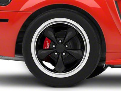 Deep Dish Bullitt Gloss Black Wheel; Rear Only; 18x10; 24mm Offset (99-04 Mustang)