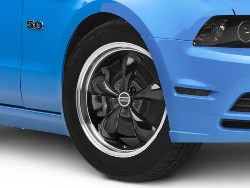 Mustang Deep Dish Bullitt Gloss Black Wheel; 18x9; 30mm