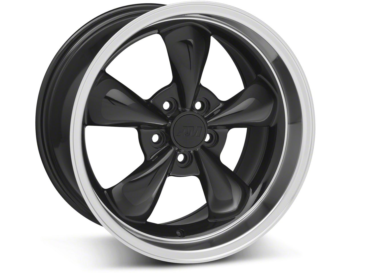 Mustang Deep Dish Bullitt Gloss Black Wheel; 18x9; 30mm