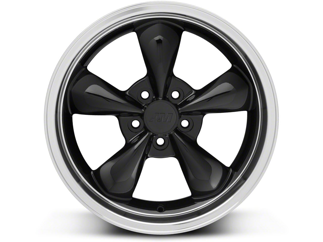 Mustang Deep Dish Bullitt Gloss Black Wheel; 18x9; 30mm
