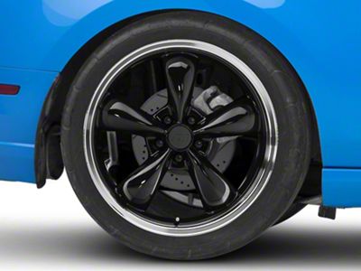 Deep Dish Bullitt Gloss Black Wheel; Rear Only; 20x10 (10-14 Mustang GT, V6)