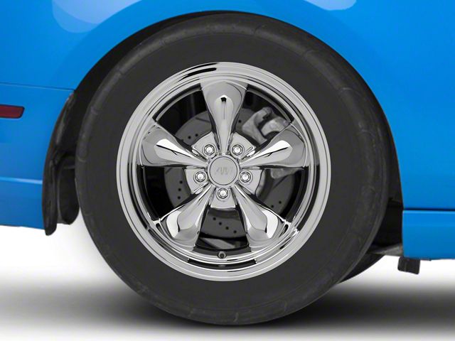 Deep Dish Bullitt Chrome Wheel; Rear Only; 18x10 (10-14 Mustang GT w/o Performance Pack, V6)