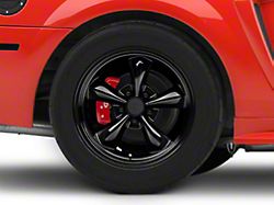 Deep Dish Bullitt Solid Gloss Black Wheel; Rear Only; 17x10.5; 28mm Offset (99-04 Mustang)
