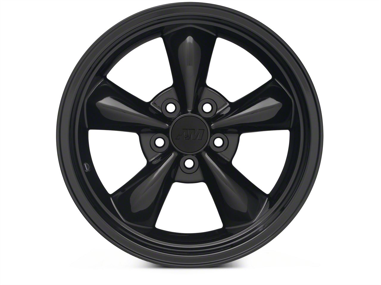 Bullitt Solid Gloss Black Wheel; 17x8; 30mm Offset (99-04 Mustang