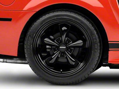 Deep Dish Bullitt Solid Gloss Black Wheel; Rear Only; 18x10 (99-04 Mustang)