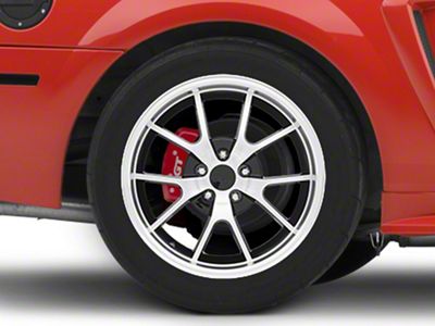 Deep Dish FR500 Style Gloss Black Machined Wheel; Rear Only; 18x10 (99-04 Mustang)