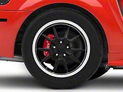 Deep Dish FR500 Style Gloss Black with Polished Lip Wheel; Rear Only; 17x10.5; 27mm Offset (99-04 Mustang)