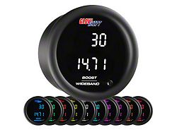 Digital Dual Boost/Vacuum and Wideband Air/Fuel Ratio Gauge; Black 10 Color (Universal; Some Adaptation May Be Required)