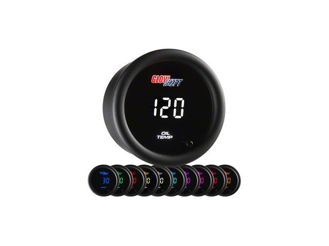 Digital Oil Temperature Gauge; Black 10 Color (Universal; Some Adaptation May Be Required)