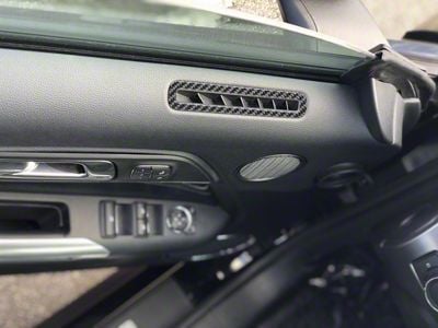 Door A/C Vent Accent Trim; Domed Carbon Fiber (15-23 Mustang)