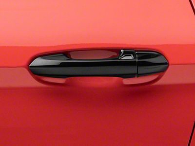 Chrome Delete Door Handle Covers; Gloss Black (15-23 Mustang)