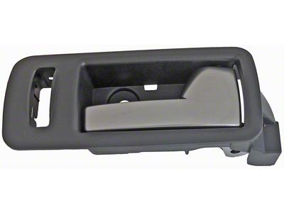 Interior Door Handle; Front Right; Silver Lever; Black Housing; With Side Impact Package; Plastic (06-14 Mustang)
