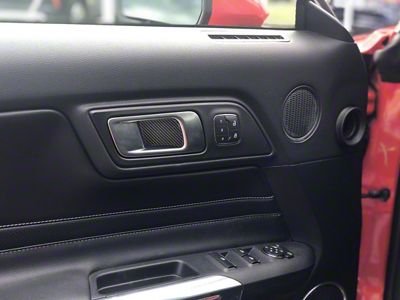 Door Handle Inner Accent Trim; Domed Carbon Fiber (15-23 Mustang)