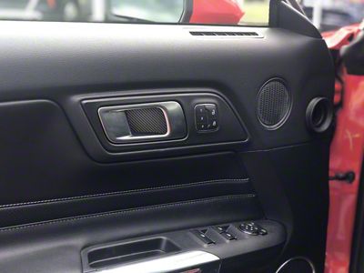 Door Handle Inner Accent Trim; Raw Carbon Fiber (15-23 Mustang)