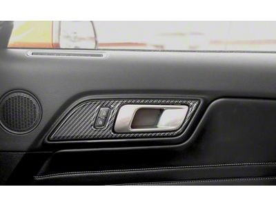 Door Handle Surround Accent Trim; Domed Carbon Fiber (15-23 Mustang Fastback)